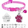 Uiopa Collare Gatto Personalizzato + Medaglietta Cane Personalizzata con Incisione, Collare Cane Taglia Piccola con Campanelli, Regolabile 19-32 cm Collarino per Gattino e Gatti (Rosa rossa)