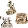 Kocris Casa Antica Roma Acquario Decorazioni Serbatoio di Pesci Decor (Set di 3) Colosseo Guerriero Statua Scultura Rettile Tartaruga Lucertola Serbatoi Ragno Terrario Ornamento Pet