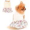 PAIDEFUL Cane Fiori Vestito per Cani di Piccola Taglia Media Gatti Ragazze Morbido Cotone Gilet Tee Gonna Arricciata Traspiranti Chihuahua Yorkie Vestiti Animali Domestici Primavera Estate Beige S