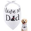 arricraft 1 bandana per Cani Da Compagnia, Bandana per Animali Domestici A Triangolo In Cotone Bianco I Love My Dad Parole Fiore Lavabile Cagnolino Gatto Sciarpa Bavaglini Accessori 55x55x78 cm
