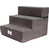 GkgWuxf 30x35x30cm Scale Per Animali Domestici Scalini Per Cani Scale Per Sal-ire Letto Cane Scaletta Per Cani Portatile A 3 Gradini Per Gatti Attrezzo Per Arrampicarsi Con Rivestimento Dark Gray