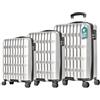 PROVITERA Set 3 Valigie Rigide in ABS, Valigia Rigida 38-59 - 90 Litri, Manico Telescopico, Ruote Easy Roll, Trolley Resistente e Leggero da Viaggio, Bagaglio a Mano (Bianco Metal)