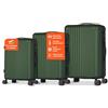 Avilia Set 3 Valigie Rigide Verde con Ruote 360° e Maniglia Telescopica - Trolley Ergonomico in ABS per Viaggi