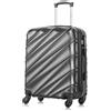 R.Leone Valigia EasyJet 56x45x25 cm Trolley Bagaglio a mano in ABS 4 Ruote 2130 (S 56x45x25cm, Grigio)