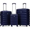 Flight Knight ABS 3 Taglia Valigia Leggera Compatibile Con Alitalia, easyJet, RyanAir, Air Italy E Tanti Altri! Trolley Bagaglio A Mano 55x35x20 cm Grande Bagaglio Da Stiva 4 Rotelle.