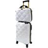 Camomilla Milano Set 2 pz Valigeria, Trolley (40 lt.) + Vanity Case (15 lt.), Materiale Rigido, Ruote Pivotanti, Collezione Bubble, Colore Bianco