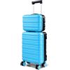 Lekebobor Valigia da Cabina 55x35x25 cm, Bagaglio a Mano con Lucchetto TSA, Guscio Rigido in ABS Leggero, 20 Pollici, Azzurro Cielo