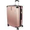 Brubaker Bagaglio a Mano London - Valigia con Serratura a Combinazione, 4 Ruote e Comode Maniglie - 49 x 77 x 30 cm Trolley in ABS - Valigia Rigida con Ruote (XL - Oro Rosa)