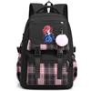 LKY STAR Unisex Blue Lock Zaino con Ciondolo in Peluche e Distintivo Carino Donna Ragazze Grande Capacità per la Scuola Viaggio Casual Backpack per Studenti