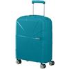 American Tourister Trolley cabina espandibile 4 ruote con chiusura integrata con combinazione a 3 cifre con funzione TSA. Possiede una doppia tasca con zip e cinturino ferma abiti. Dimensione: 55