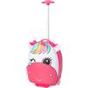 COSTWAY Set di Valigia per Bambini, Trolley per Bambini con Ruote e Maniglia Retrattile, Ideale per Viaggiare in Modo Comodo e Divertente (Modello 4)