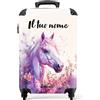 NoBoringSuitcases.com Valigia Bambini, Trolley Bambina, Valigia Per Bambini, Valigia Bambina Trolley, Valigia Ragazza, Trolley Bimba, Valigia Personalizzabile, 55x40x20 cm (Cavallo - Viola-Rosa)