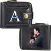 ALBERTBAND Portafoglio da Uomo Personalizzato con Nome Iniziali Portafogli in Pelle con Foto Porta Carte di Credito Regali per Uomo Natale San Valentino Festa del papà (B)