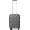 British Traveller Valigia Bagaglio a Mano 54CM Valigie Trolley Rigida con Rotelle,Grigio