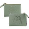 Jeweidea Portafoglio Personalizzato per Donna con Foto Incisa e Nomi Piccolo Portafoglio Bifold con Tasca Portamonete con Cerniera per Mamma, Fidanzata, Regali di Natale Personalizzati (##Verde)