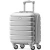Flight Knight Valigie Rigide in Abs Leggere a 4 Ruote - Bagaglio a Mano Approvato per Oltre 100 Compagnie Aeree Come British Airways, Ryanair E Easyjet, Valigia Da Cabina 45x36x20cm