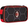 Seven Astuccio Scuola Milan Quick Case, Rosso Nero, Scomparto Completo Di Matite, Penne e Pennarelli, Accessori Zaino Scuola Bambino
