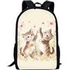 Showudesigns Zaini con stampa animalier per la scuola, ragazzi e ragazze, zaino per la scuola per bambini con pochette, Farfalla gatto, Taglia unica, Set Bagagli