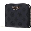 GUESS Laurel SLG Small Zip Around Wallet Charcoal Logo