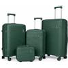 PROVITERA Set 3 Valigie Rigide in ABS, Valigie Rigide M-L-XL Manico Telescopico e 4 Ruote Easy Roll, Lucchetto serratura a codice, Trolley Resistenti da Viaggio, con Bagaglio a Mano (3 + 1 Verde)