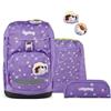 ergobag flex Set zaino per la scuola ergonomico, leggero, 23 litri, per bambine e bambini PonyBearadise - Lavanda