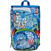 Seven SJ Gang Zaino Scuola Estensibile, Blu, RealBasket, Zaino Doppio Scomparto Estensibile Tramite Zip Laterali, Tasca Porta Borraccia, Zaino Scuola Elementare, Zaino Bambino