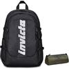 Invicta Zaino Ufficio Invict-Act Plus Fibra Ottica, Nero, Doppio Scomparto Con Tasca PC, Tasca Borraccia, Zaino Viaggio + BUSTINA INVICTA LOGO