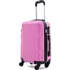 R.Leone Valigia 55x40x23 cm Trolley Bagaglio a Mano 4 Ruota in ABS Wizz, ITA Airways 2037AR (Rosa Pastello, Valigia 55X40X23cm)