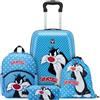 Roncato LOONEY TUNES DLX SET VALIGIE (Cabina, Zaino Bambino) - Silvestro