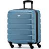 Flight Knight Valigie Rigide in ABS Leggere a 2 Ruote - Bagaglio a Mano Da Cabina Approvato per Compagnie Aeree Come British Airways E Dimensioni Massime per Easyjet Borsa Da Cabina Grande 56x45x25cm