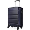 Kono, Set di 3 valigie rigide, leggere, adatte per bagaglio a mano, con 4 ruote girevoli e chiusura a combinazione, Marina Militare, L(75cm 90L)