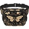 Mexpekil Marsupio vintage gotico floreale luna farfalla marsupio donna uomo impermeabile alla moda marsupio con tracolla regolabile borsa a tracolla per corsa escursionismo, Multicolore, Taglia unica