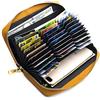 ANDOILT Portafoglio RFID unisex in vera pelle con 36 scomparti carte, Marrone