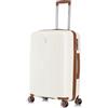 CELIMS - Valigia Media in Polipropilene 65 cm 20 kg | Trolley Rigido con Serratura TSA | 8 Ruote Girevoli 360° | Leggera Capiente Viaggio | Impermeabile | Beige