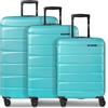 Franky Munich 4.0 - Trolley a 4 ruote, Aqua Dull, Kofferset (3-teilig) erweiterbar, Set di valigie