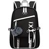 WANWEN Zaino Scuola Media Ragazza Kawaii, Grande Dimensione, Scomparto Separato per Laptop e Grazioso Ciondolo in Peluche, Adatto alle Ragazze dai 9 ai 18 Anni (Nero)