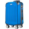 POSH Valigia rigida con ruote trolley bagaglio a mano, grande, media, piccola in ABS, Set di valigie leggere da 3 pezzi nelle misure M-L-XL (blu, M)