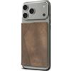 TECHMADE ETRES Portafoglio Magnetico ICON Easy - Compatibile con iPhone 17/16/15/14/13/12 - Protezione RFID, in PU Leather - 6 Carte + Tasca Contanti - Compatto, Unisex, Antiscivolo (Jeans Marrone)