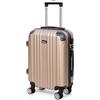 Todeco Valigia Grande 78cm, Trolley Rigido in ABS 4 Ruote Rigida e Leggero, Valigie Trolley 90L, 78x51x28cm, Champagne
