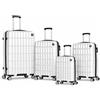 PROVITERA Set 4 Valigie Rigide in ABS, Valigie Rigide S-M-L-XL Manico Telescopico e 4 Ruote Easy Roll, Lucchetto serratura a codice, Trolley Resistenti da Viaggio, con Bagaglio a Mano (Bianco)