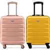 Flight Knight Set di 2 Valigie Rigide in ABS Leggere a 4 Ruote - Bagaglio a mano approvato per oltre 60 compagnie aeree tra cui easyJet, Jet2 e dimensioni massime per Ryanair (Priorita) 55x40x20cm