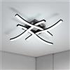 Comely Plafoniera LED, Nero 24W Lampada Soffitto LED Moderna, 4 Luci Lampadario LED per Soggiorno, Camera da Letto Cucina, Sala da Pranzo, Bianco Freddo 6500K