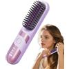 Generic Piastra per capelli portatile - Arricciacapelli, spazzola arricciacapelli per donna | Piastra per capelli piccola da viaggio, piastra per capelli in titanio senza fili, piastra per capelli ion