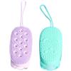 LALADEFIEE 2 pezzi Spugna da Bagno Doppia Faccia in Silicone Spazzola Esfoliante per Corpo e Viso Massaggio Delicato e Rimozione Impurità Colori Casuali Adatta Sensibile Colore Casuale