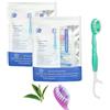 Generic Set 5 In 1 Di Spazzolino Da Denti, Filo Interdentale, Puliscilingua E Stuzzicadenti, Spazzolino Monouso 5 In 1, Igiene Orale Portatile Per Viaggi E Lavoro, Spazzolini Monouso Da (Green Tea 2 pcs)