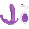 OXSMER Wireless Vībrátòrè Donna con Telecomando StImòlatOre Clitòrīdè, Farfalla Ｖībrante Mạssạggiạtộré Mutanda Ｖībrátòri Wireless Indossabili Sěssúáli per 100% Silicone Impermeabile,Viola