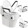BAKAJI Rialzo Wc per Anziani, Disabili e Persone con Mobilità Ridotta, Ausilio Toilette con Maniglie Assistite ed Ergonomiche, Copriwater Altezza Regolabile e Capacità di Carico 150kg