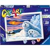 Ravensburger - Creart Serie D: Foche sul Chiaccio | Dipingere Con I Numeri Bambini 18x24cm | Giochi Creativi Bambina 9 Anni | Giochi Bambini 9 Anni O Più