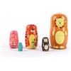 Fonyet Matrioska russa per bambini 5 pezzi animali Matrioska bambole in legno bambole di nidificazione russa, figure matruschka impilare bambole giocattolo regalo per bambini compleanno (animals)