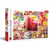 Trefl - Puzzle Caramelle - Collage - 1000 Elementi, dolci, dolci appetitosi, torta, caramelle deliziose, puzzle fai da te, intrattenimento creativo, regalo, divertimento, puzzle classici